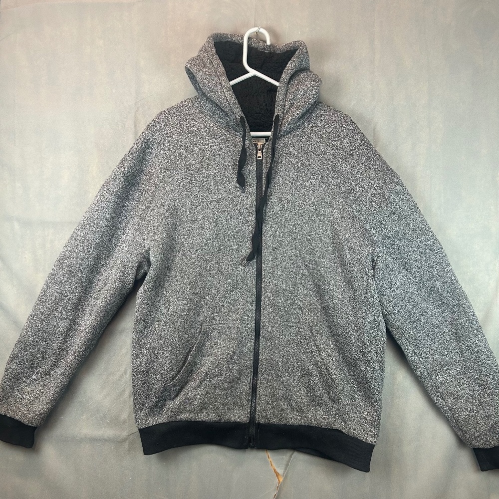 Seven Apparel Hoodie Mens 2XL Gray Sherpa Lined Full Zip Fleece Jacket